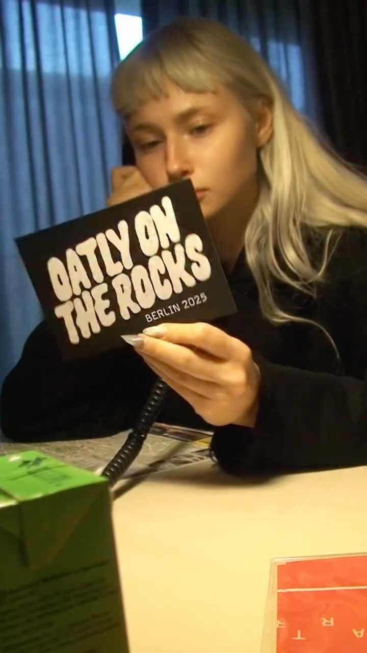 Instagram post by @faustynam for Oatly. Caption reads: Berlin calling, cause @oatly on the....