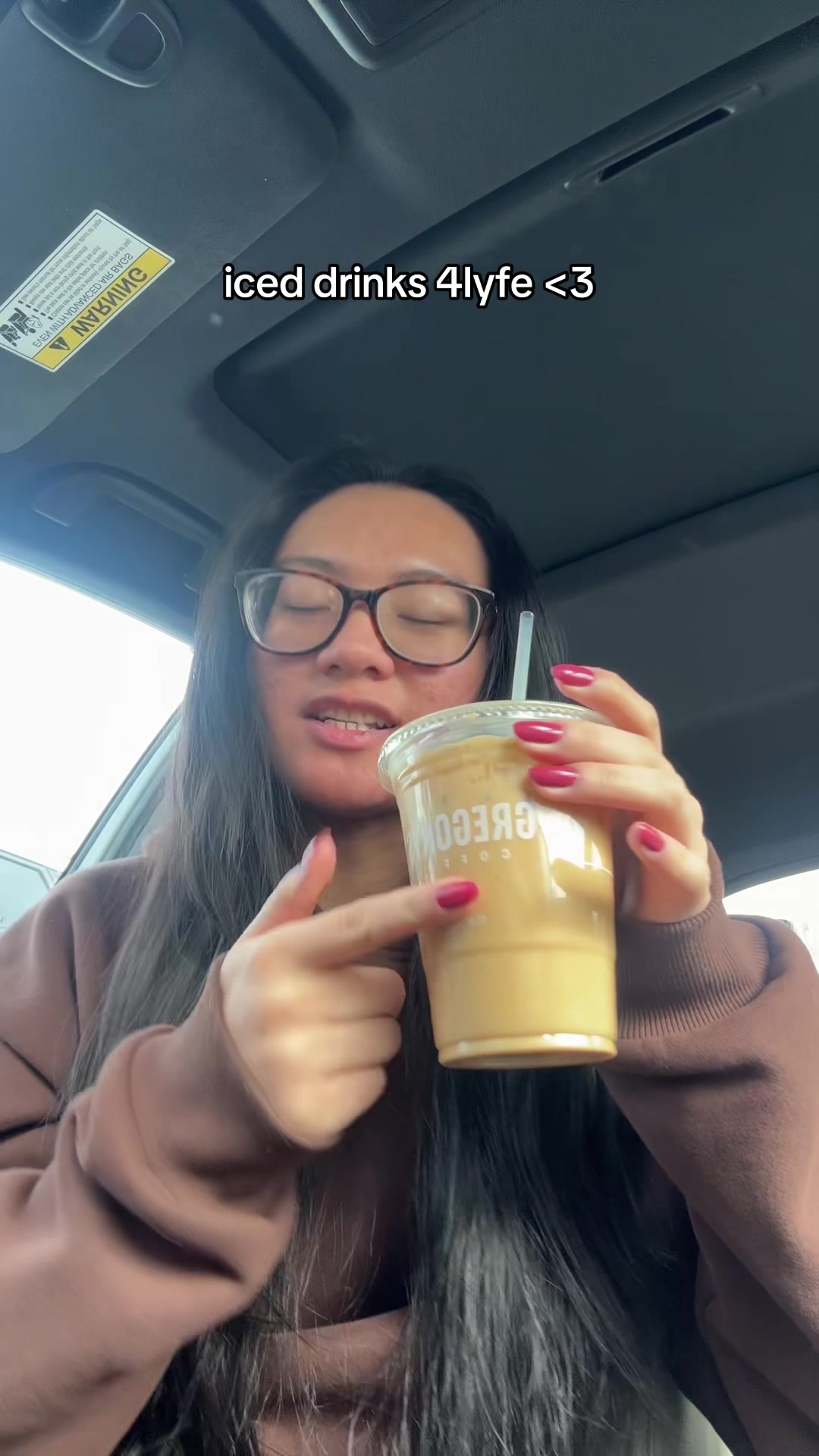 TikTok post by @jennileeashlee for Theinkeylist. Caption reads: first coffee run of the year!! ☕️ and you know i....