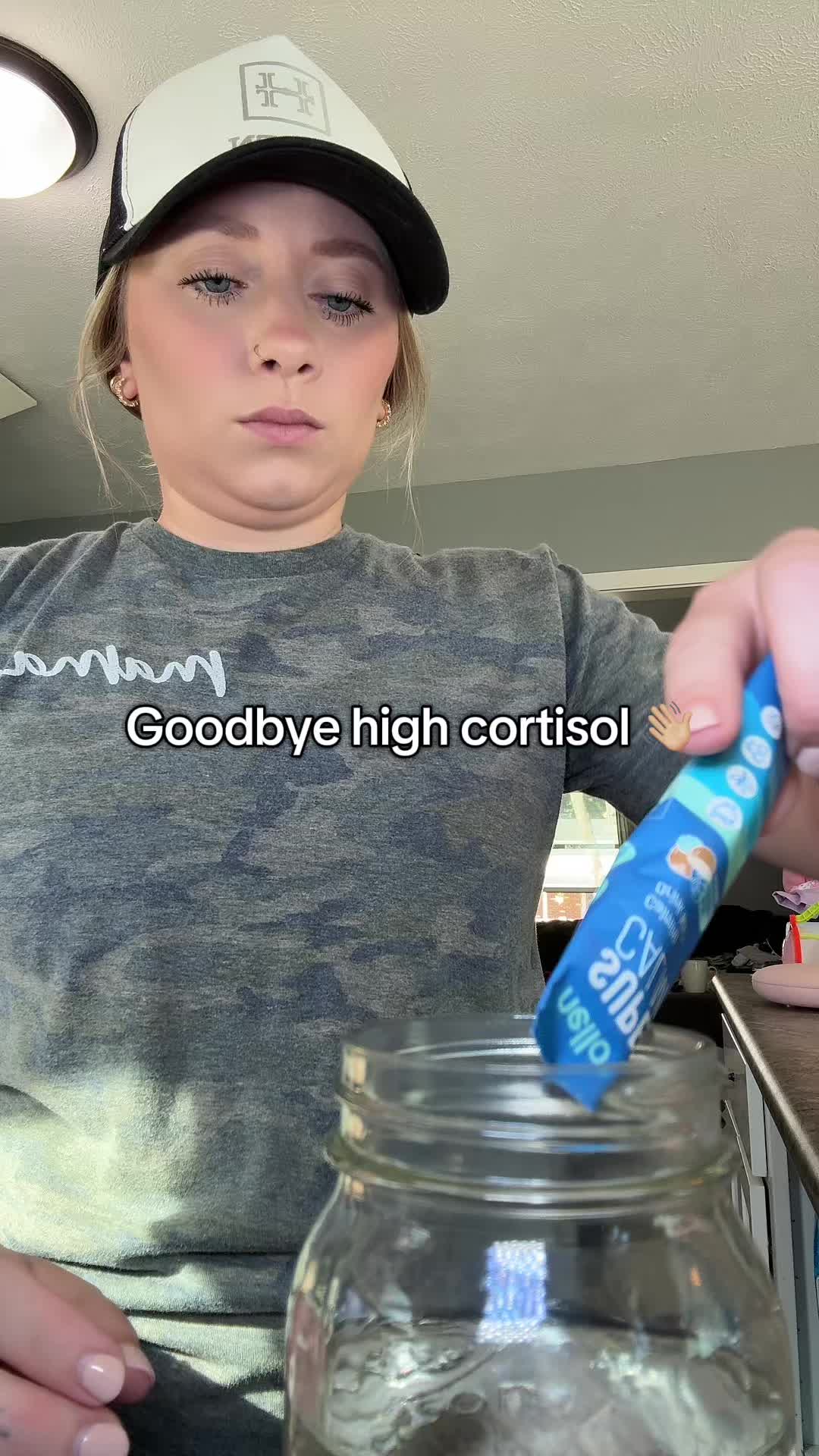 TikTok post by @maddykraft for drinknello. Caption reads: New year… lower cortisol ✌🏼 @Drink Nello ....