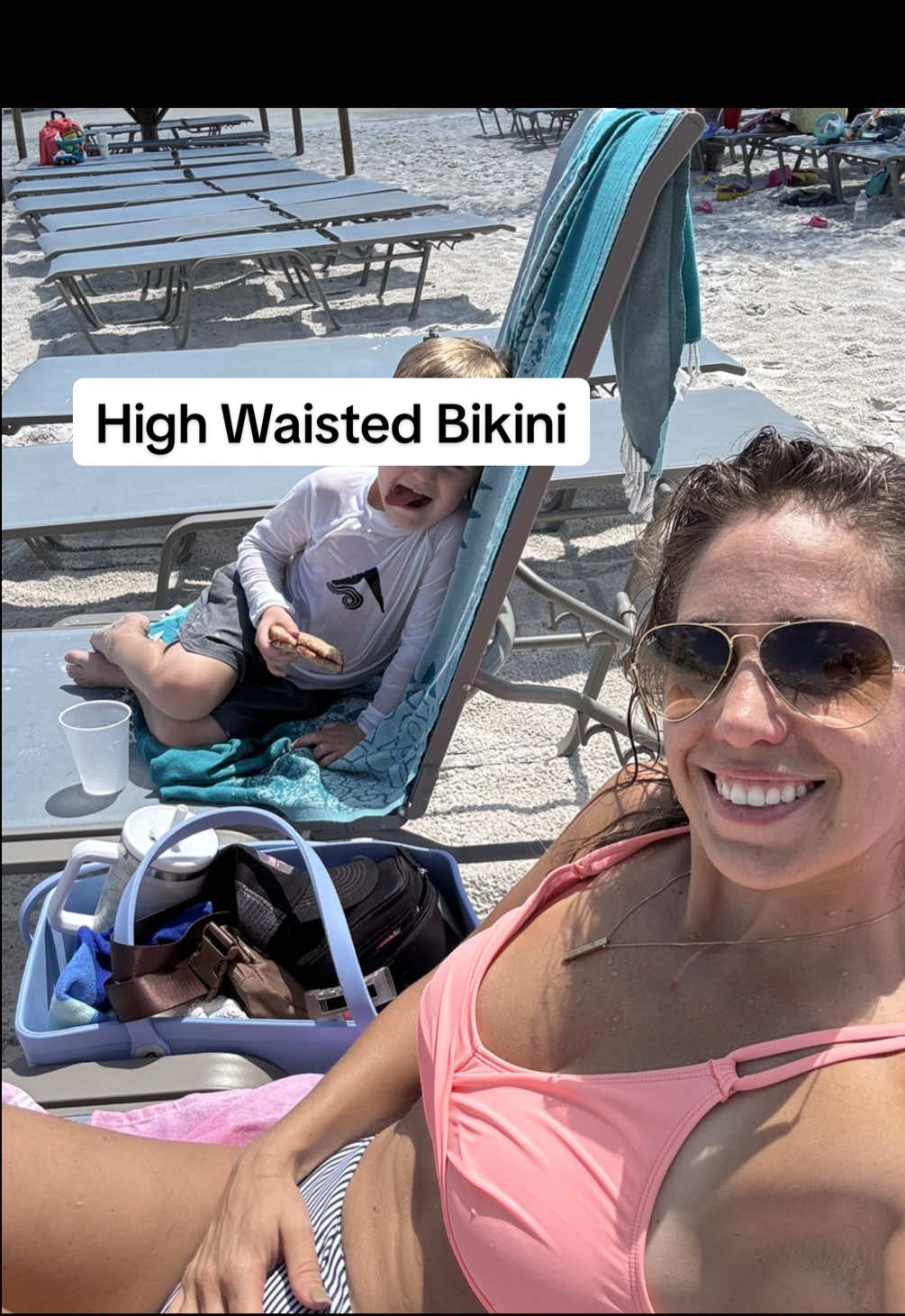 TikTok post by @gia_marie27 for Holipick Swimsuits. Caption reads: [...] but still look cute AF. @Holipick Swimsuits....