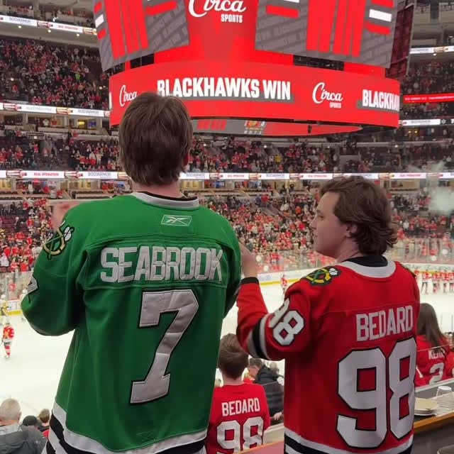 Instagram post by @nhlblackhawks for Geico. Caption reads: come to a Blackhawks game with our 4th Star of the....
