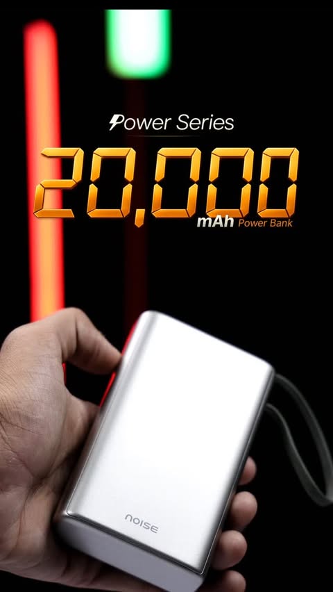 Instagram post by @analystshivam for Noise. Caption reads: Noise 20k mAh 45W Powerbank LED Display | [...].