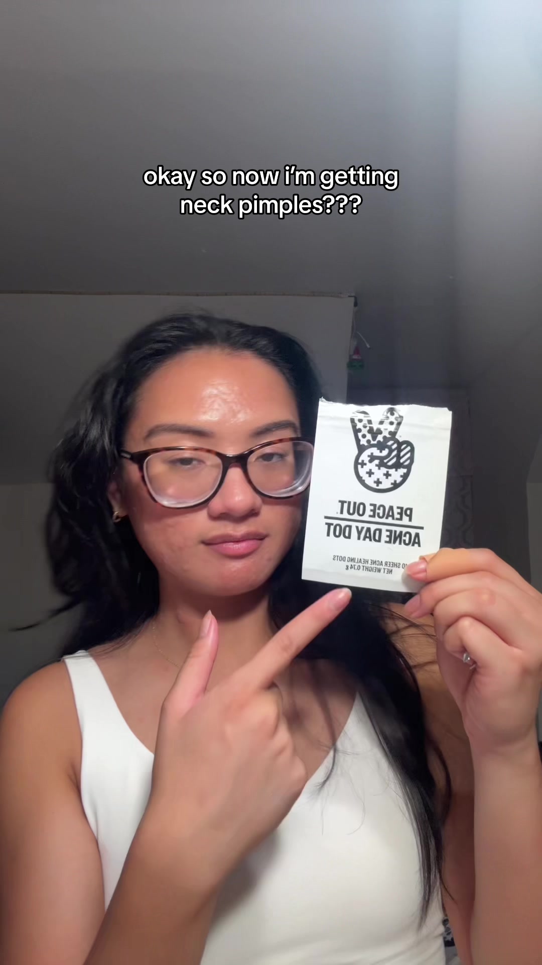 TikTok post by @jennileeashlee for Peace Out Skincare. Caption reads: my fault, i didn’t notice that the camera didnt....