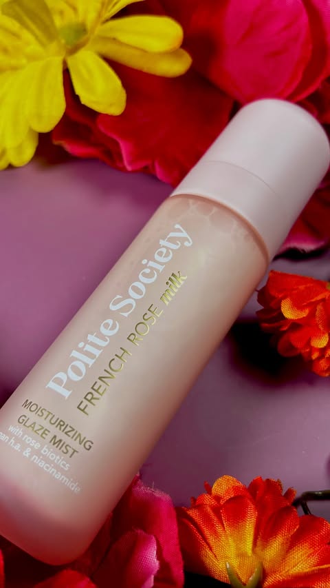 Instagram post by @talkintoya247 for Polite Society. Caption reads: ✨Polite Society French Rose Milk Moisturizing....