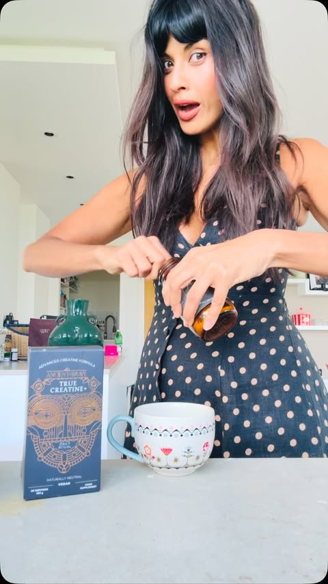 Instagram post by @jameelajamil for Ancient + Brave. Caption reads: If you want to join me on my spite maxxing....