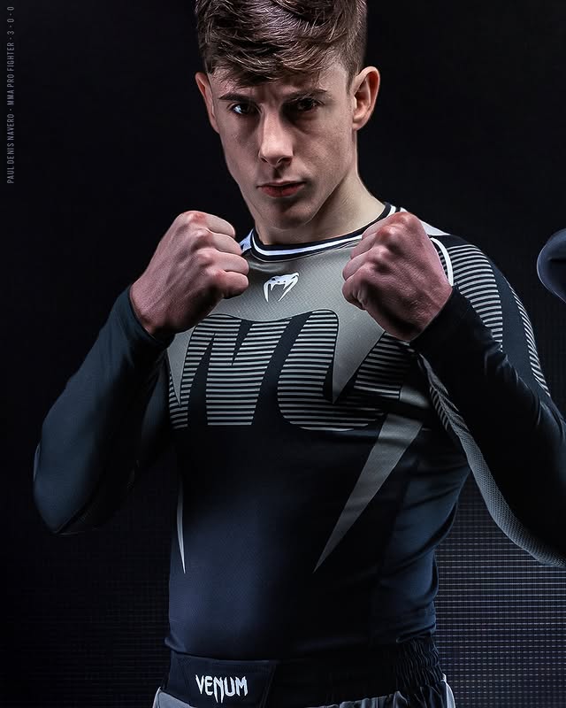 Instagram post by @pauldenisnavero for Venum. Caption reads: [...] finishes the fight. Shop Now on Venum.com.