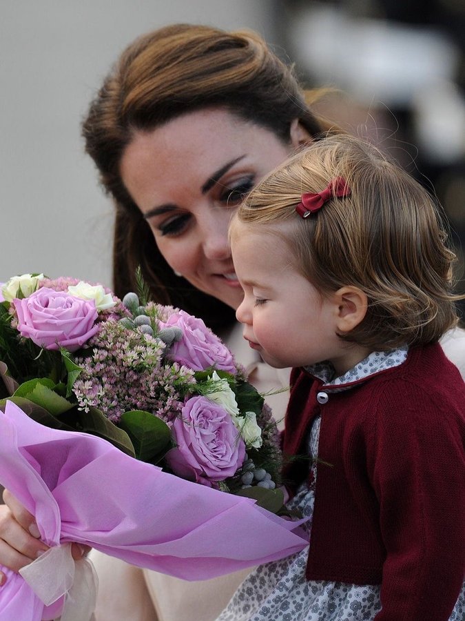 Instagram post by @royalfamilyy.fan for Getty Images. Caption reads: The Duchess of Cambridge and Princess Charlotte of....