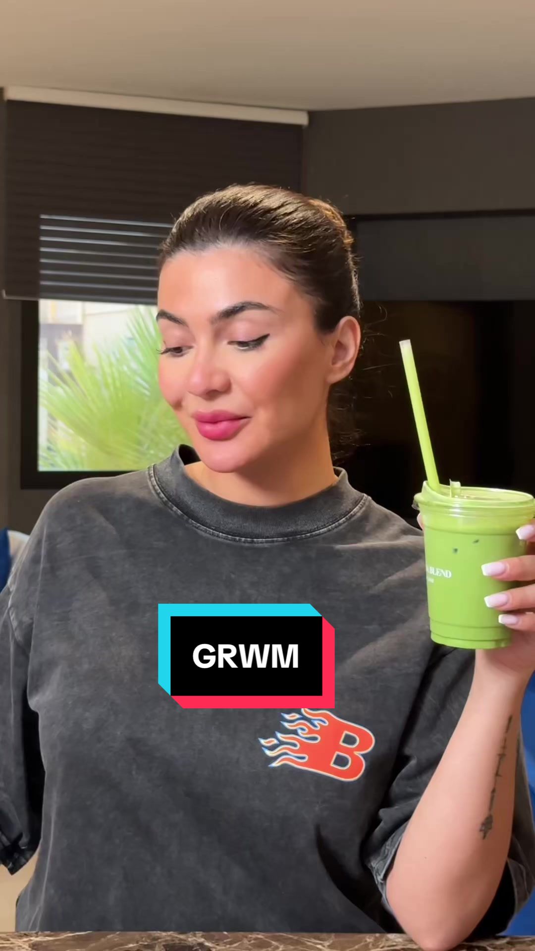 TikTok post by @zenalouay for talabat. Caption reads: Powered by matcha and a little sunshine morning....