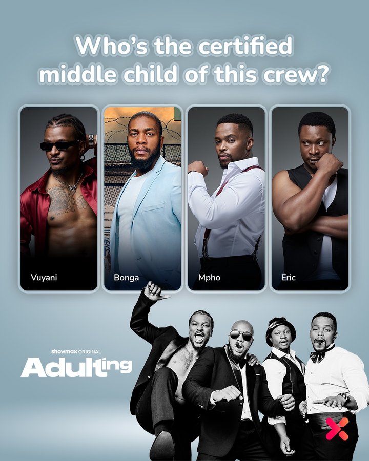 Instagram post by @thabisorammusi_ for Showmax. Caption reads: We listen, we don’t judge. 😜 #AdultingShowmax.