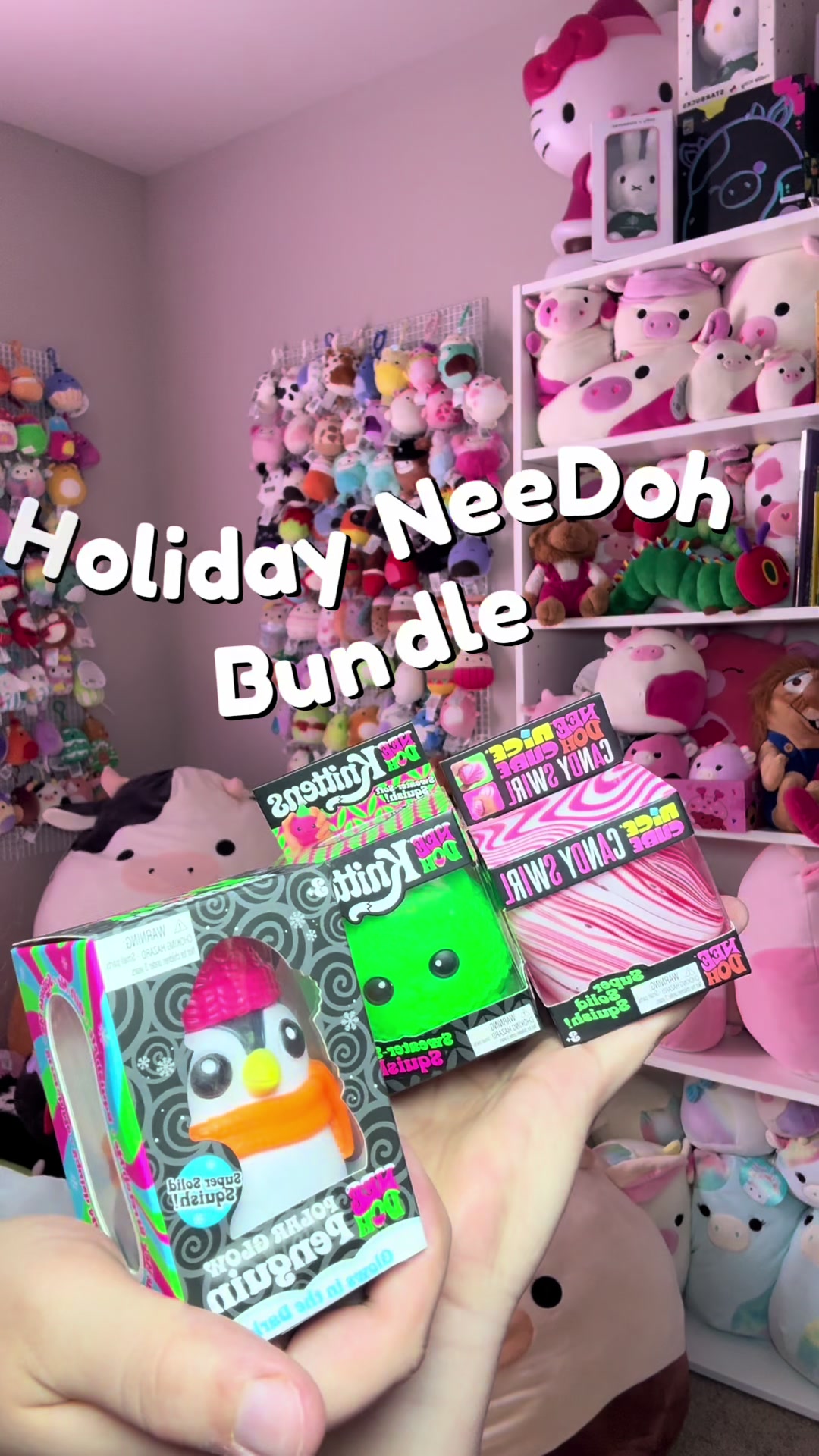 TikTok post by @southern.squishes for NeeDoh (Schylling). Caption reads: [Gifted] Still cannot get over this holiday bundle....