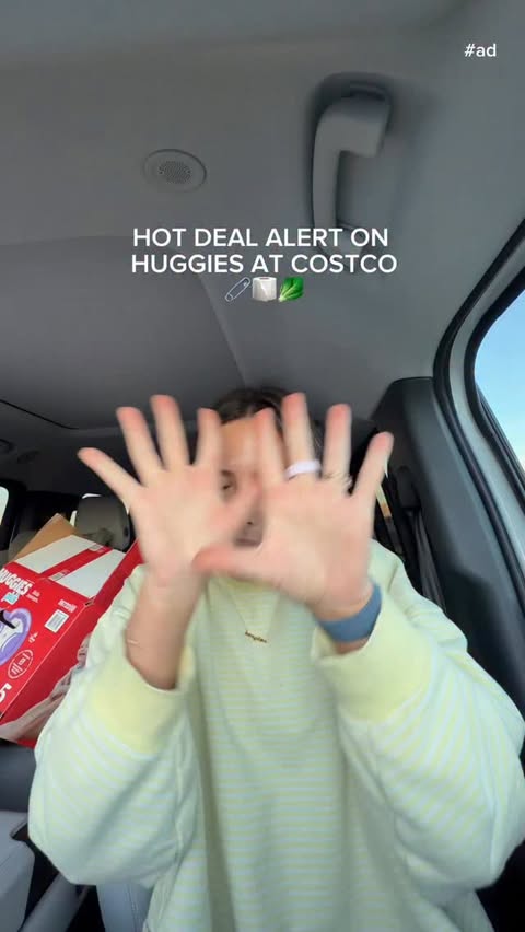 Instagram post by @kimberly.k.oconnell for Huggies. Caption reads: #ad One‑hand dispensing wipes?! Total game....