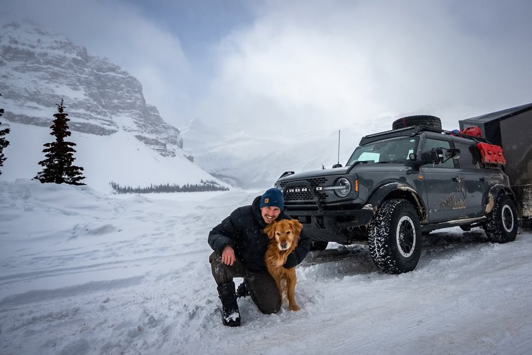 Instagram post by @andrew__muse for Ford Bronco. Caption reads: [...] loves being on the road! The @FordBronco SUV....