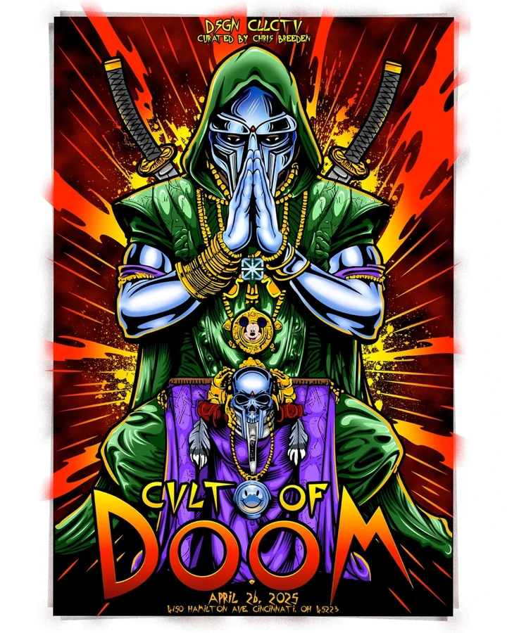 Instagram post by @eddie.donaldson for Maker’s Mark. Caption reads: Up next in our CVLT OF DOOM artist spotlight: the....