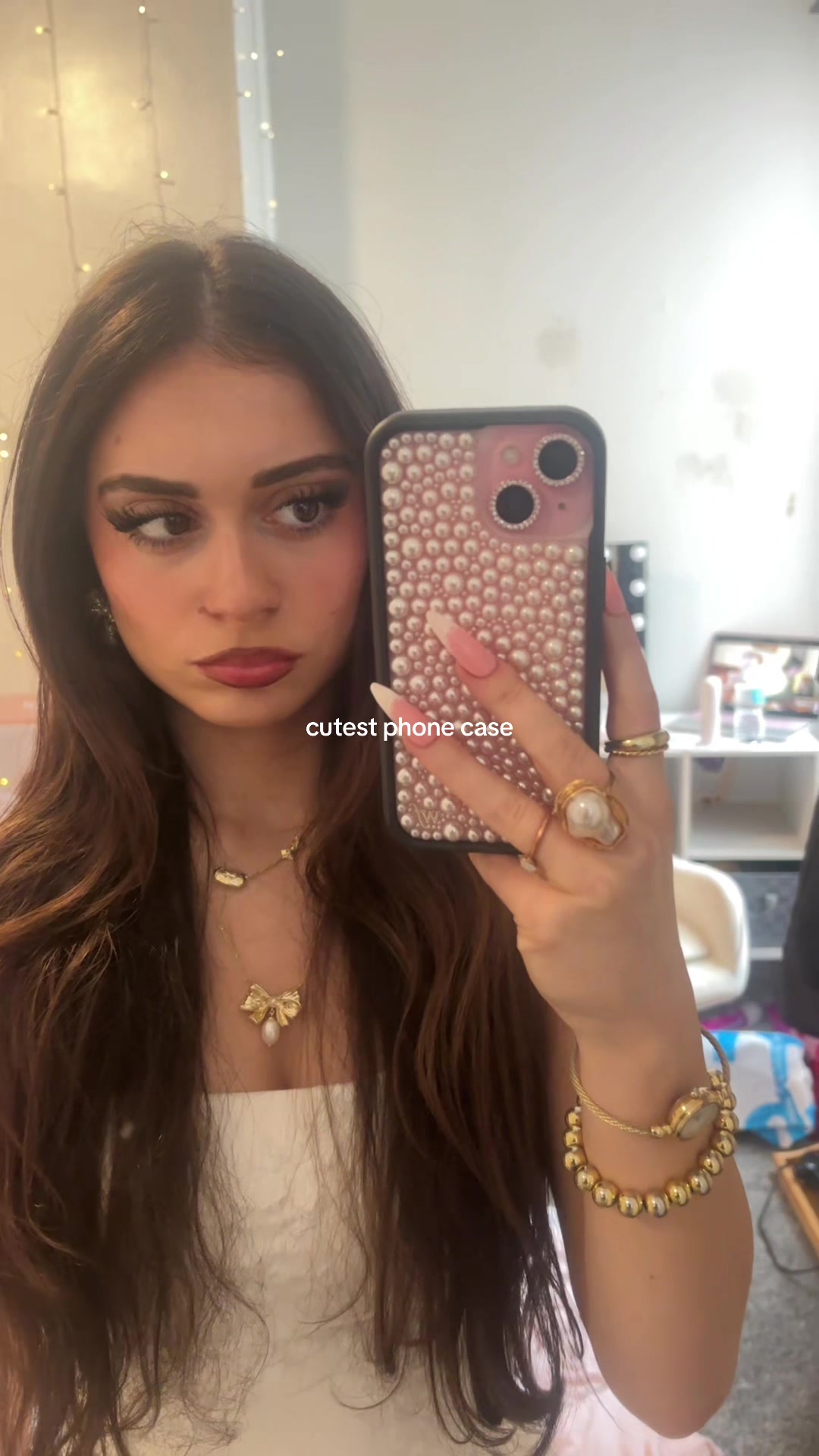 TikTok post by @danarosetta for Wildflower Cases. Caption reads: [...] cuteee. love a new phonecase. from....