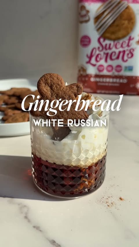 Instagram post by @thethirstygals for Sweet Loren's. Caption reads: Cookies + cocktails = holiday cheer 🍪❄️🍸

Make....