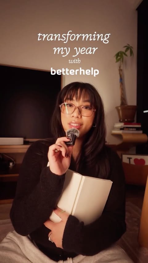 Instagram post by @gabbbyle for BetterHelp. Caption reads: [...] with therapy this year, check out....