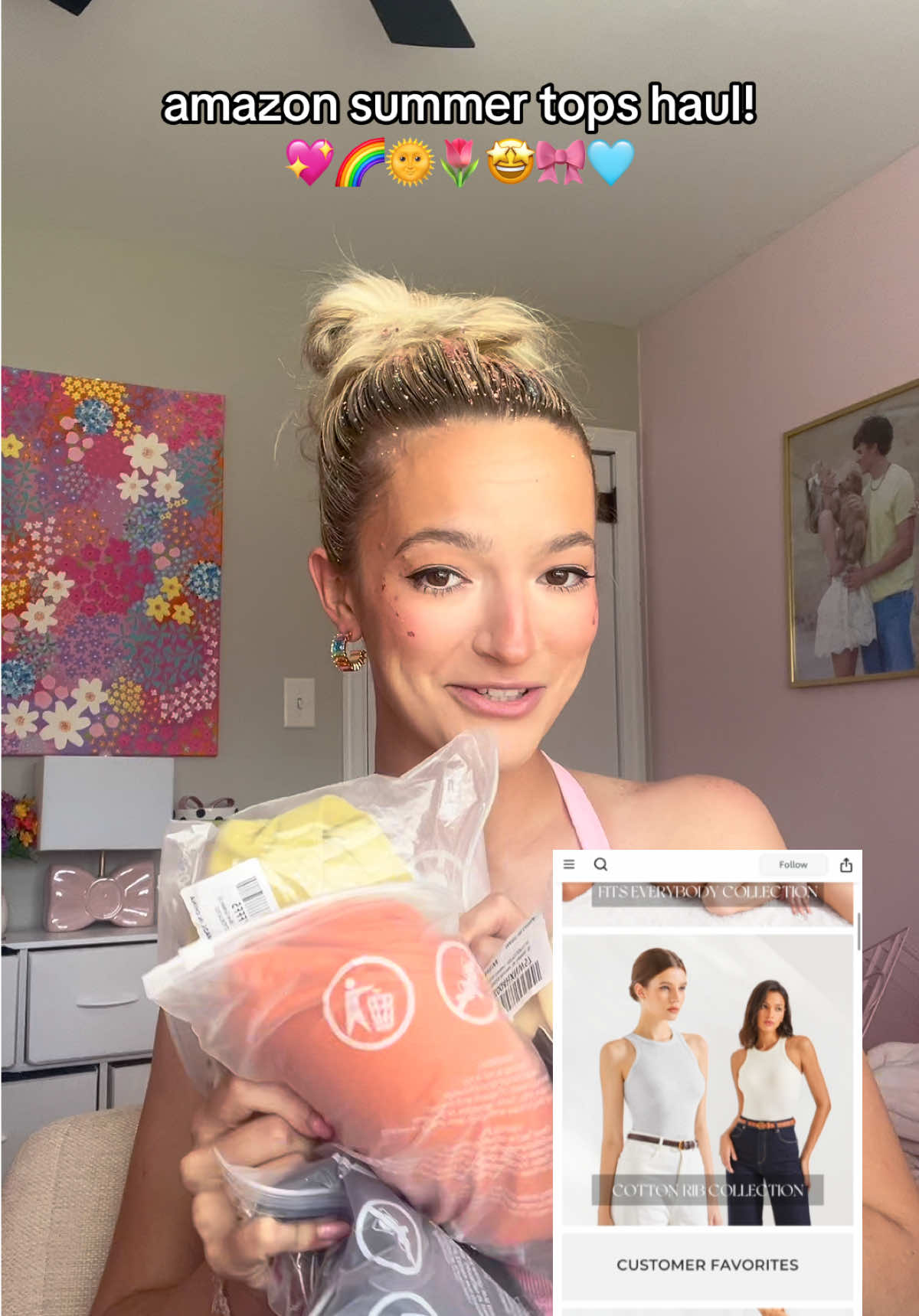 TikTok post by @jazzyblackburn for SUUKSESS. Caption reads: [...] the perfect summer tank top! 🤩🤭🌈💖....