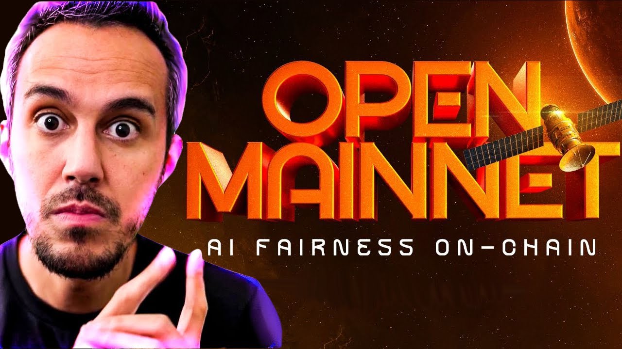 YouTube post by @Goalorious for Coinbase. Caption reads: OPEN MAINNET: The First AI Chain With True....