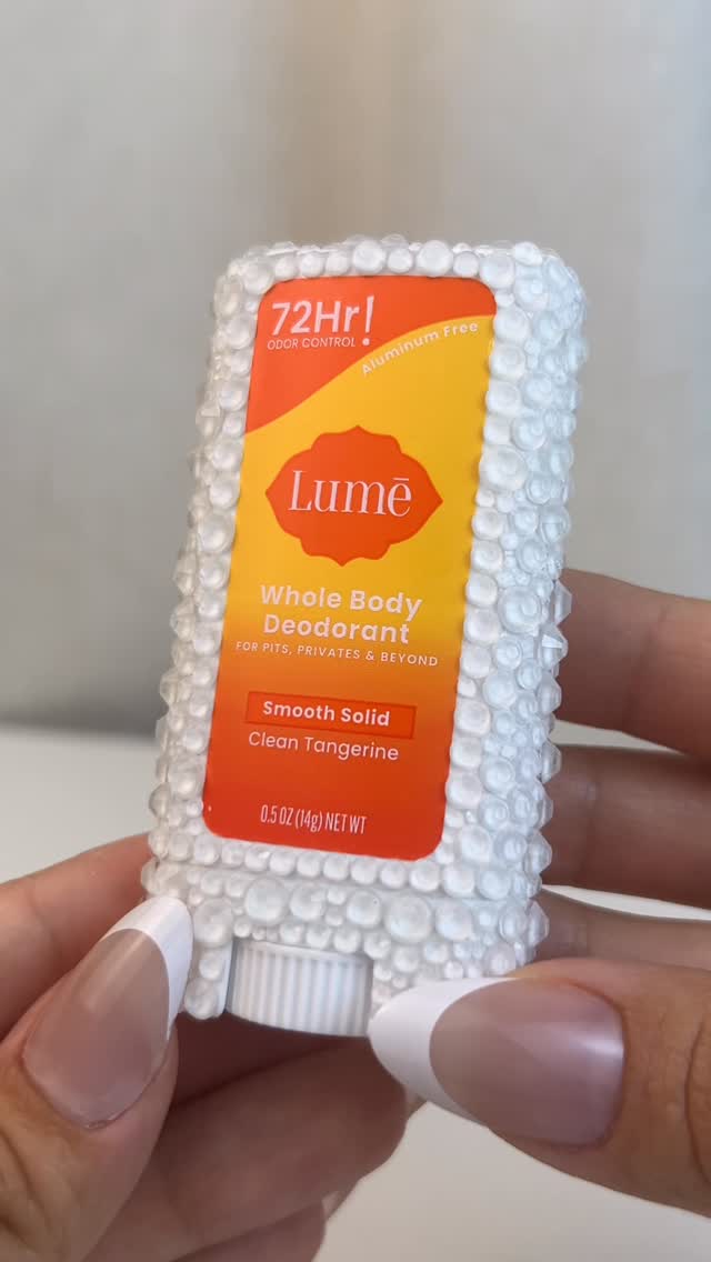 Instagram post by @stinky.crafts for Lume Deodorant. Caption reads: now you can exfoliate with it 

#bling #bedazzled....
