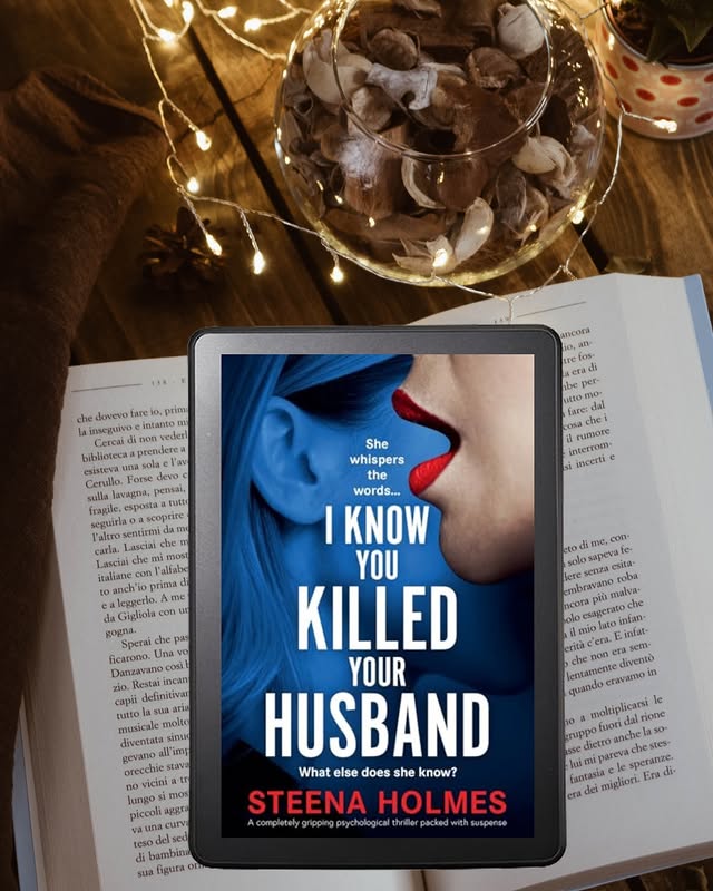 Instagram post by @michellegodardricher for BookSparks. Caption reads: 🎉Happy Pub Day to I Know You Killed Your Husband....