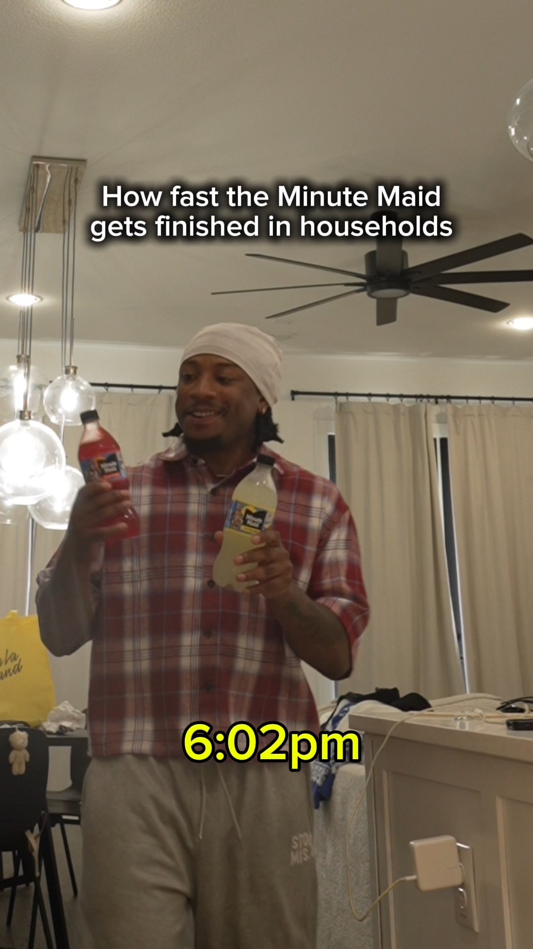 Instagram post by @banksnowitzki for Minute Maid. Caption reads: Bottles never stood a chance 😂 #minutemaid....