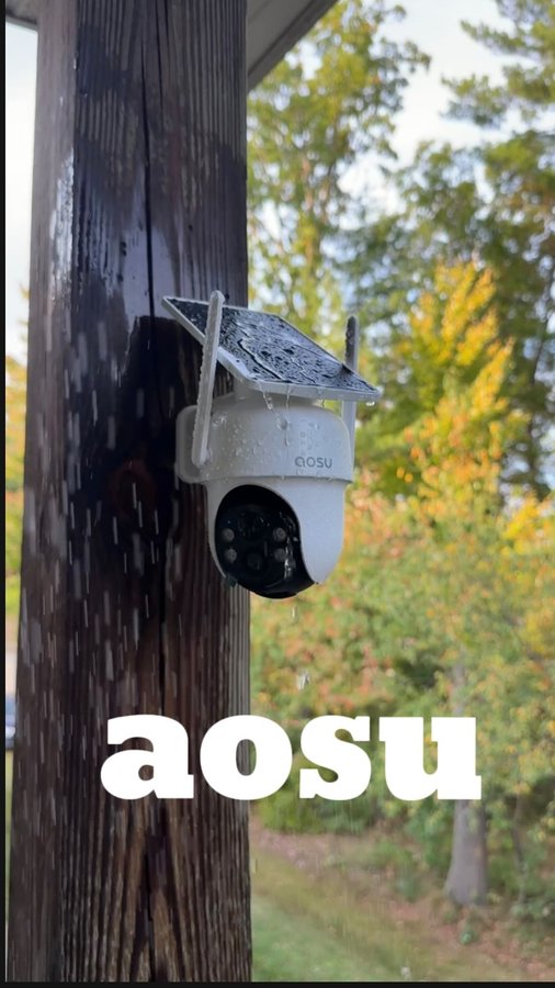 Instagram post by @ugc_zeynep for Aosu Life. Caption reads: Keeping an eye on your home has never been this....