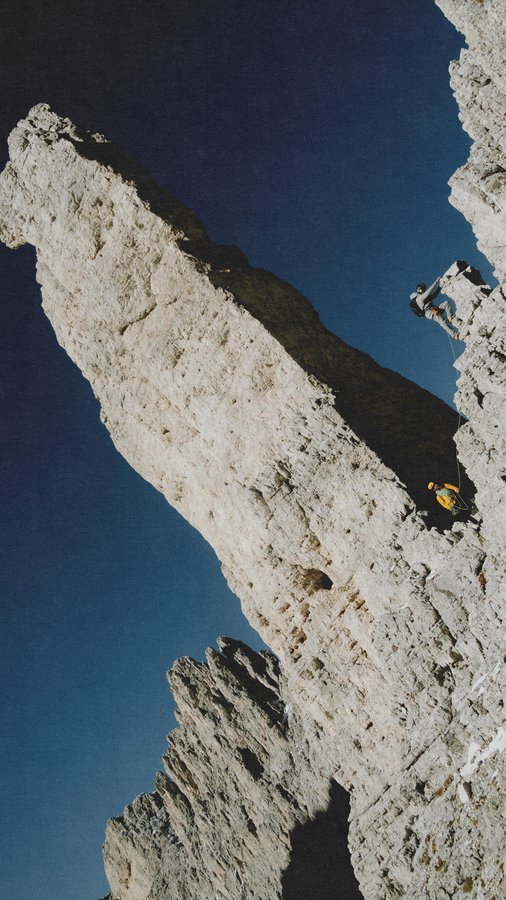 Instagram post by @eisendle_hanspeter for SALEWA. Caption reads: Two generations, one iconic route in the....