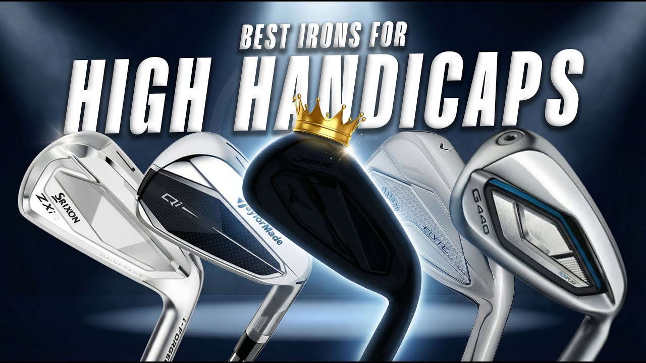 YouTube post by @HITGolfReviews for Casa Comoda Villa. Caption reads: The Best Irons For High Handicaps - H.I.T Awards....