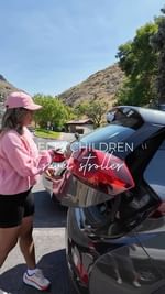Instagram post by @_jessyclark for Delta Children. Caption reads: This travel stroller from @deltachildren is....