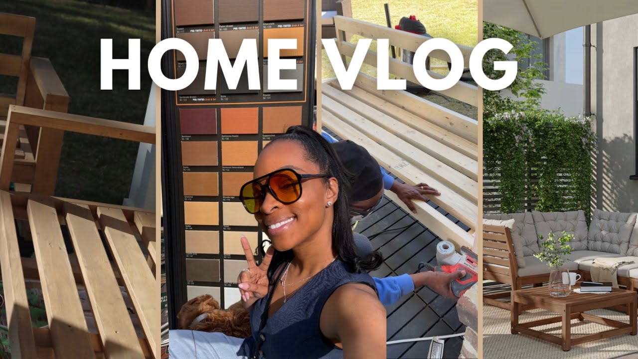 YouTube post by @BrittanyJacksonTV for Teami Blends. Caption reads: HOME VLOG | DIY Patio Makeover, Lowes, Home Decor.