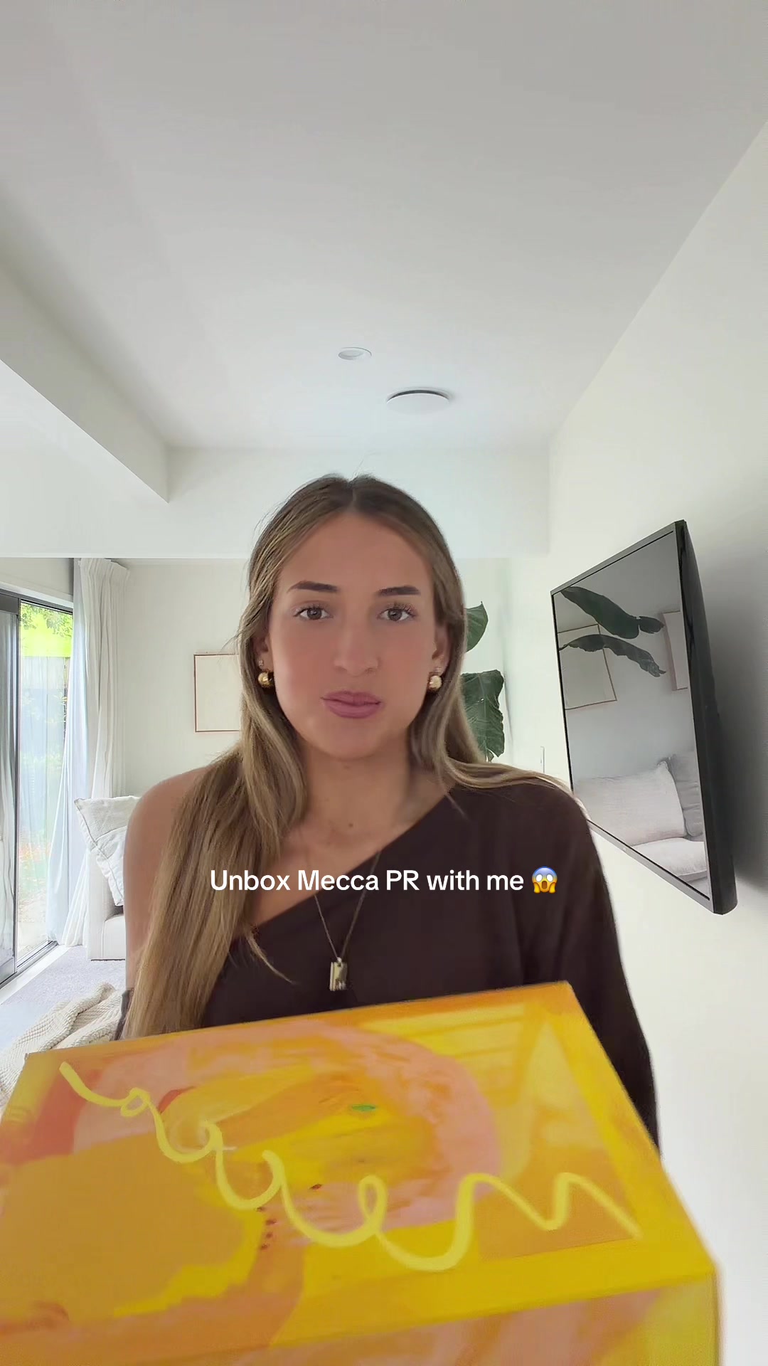 TikTok post by @issymontenegro2 for MECCA. Caption reads: THANK YOU @MECCA #foryou #haul #unbox #mecca....