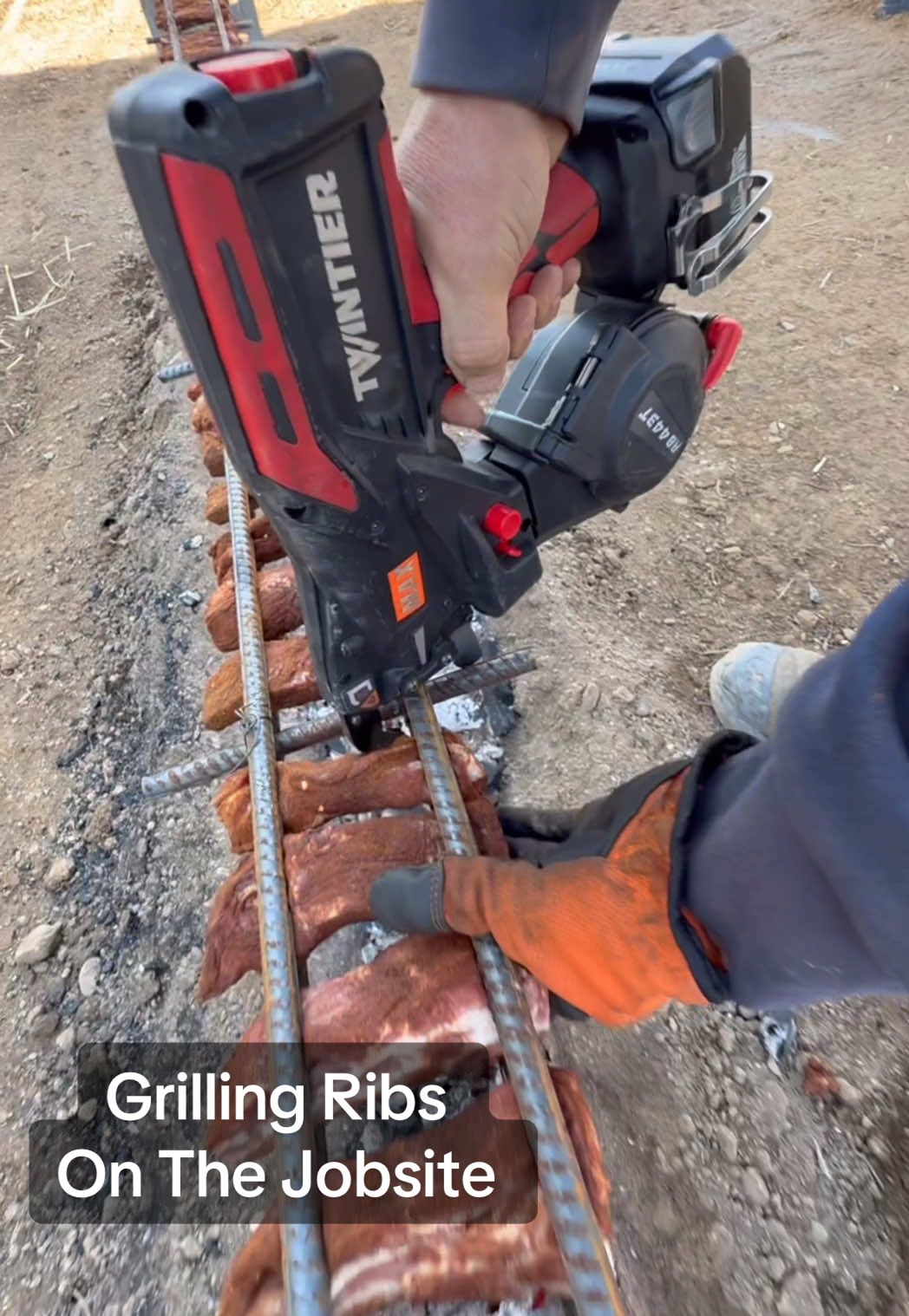 TikTok post by @hausplans for 5-hour ENERGY. Caption reads: Grilling Gingerbread Ribs On The Jobsite....