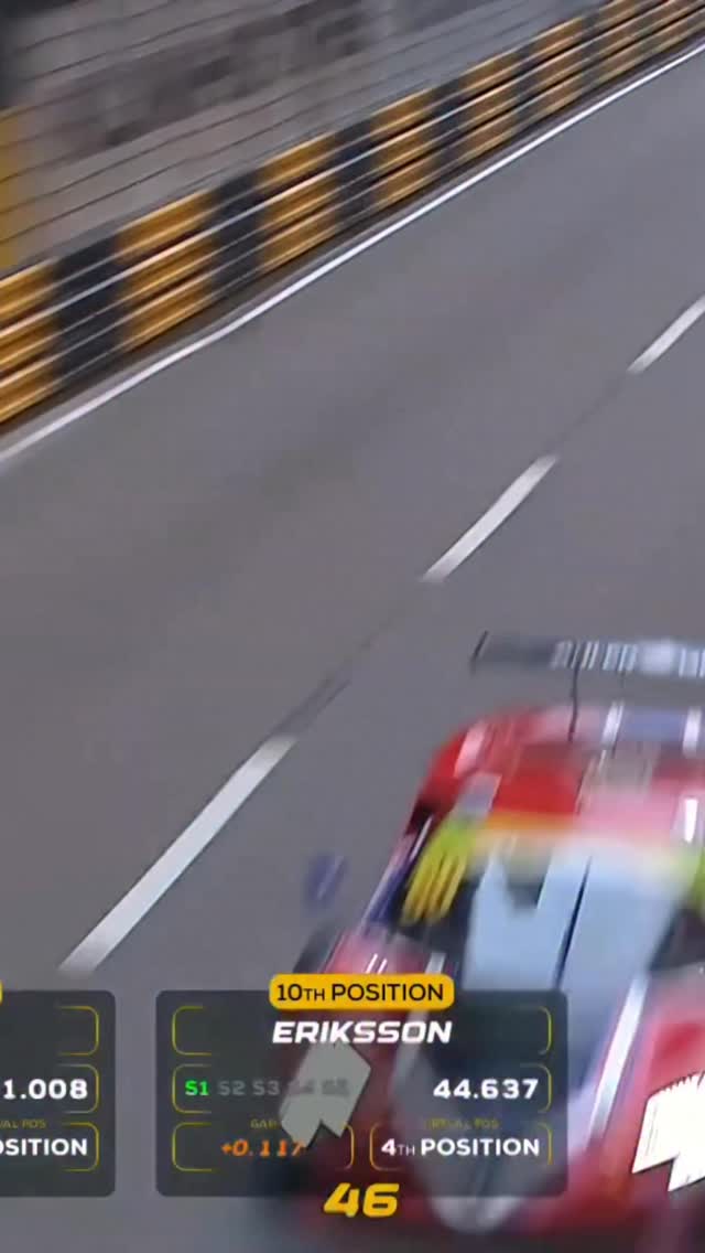 Instagram post by @fia.official for Ferrari. Caption reads: 🏁 Antonio Fuoco takes pole in Macau 🚗💨 

The....