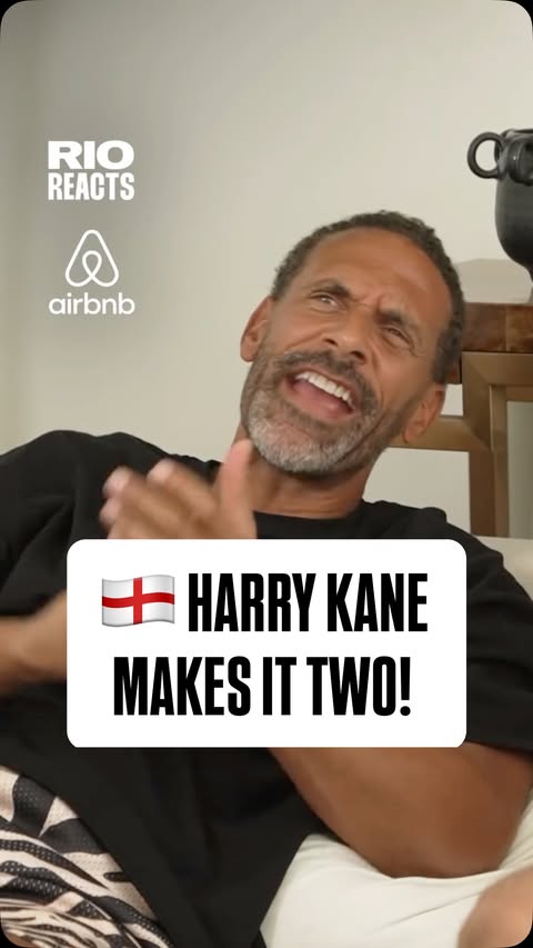 Instagram post by @rioferdinandpresents for Airbnb. Caption reads: Harry Kane does it again! England 2-0 Panama Rio....
