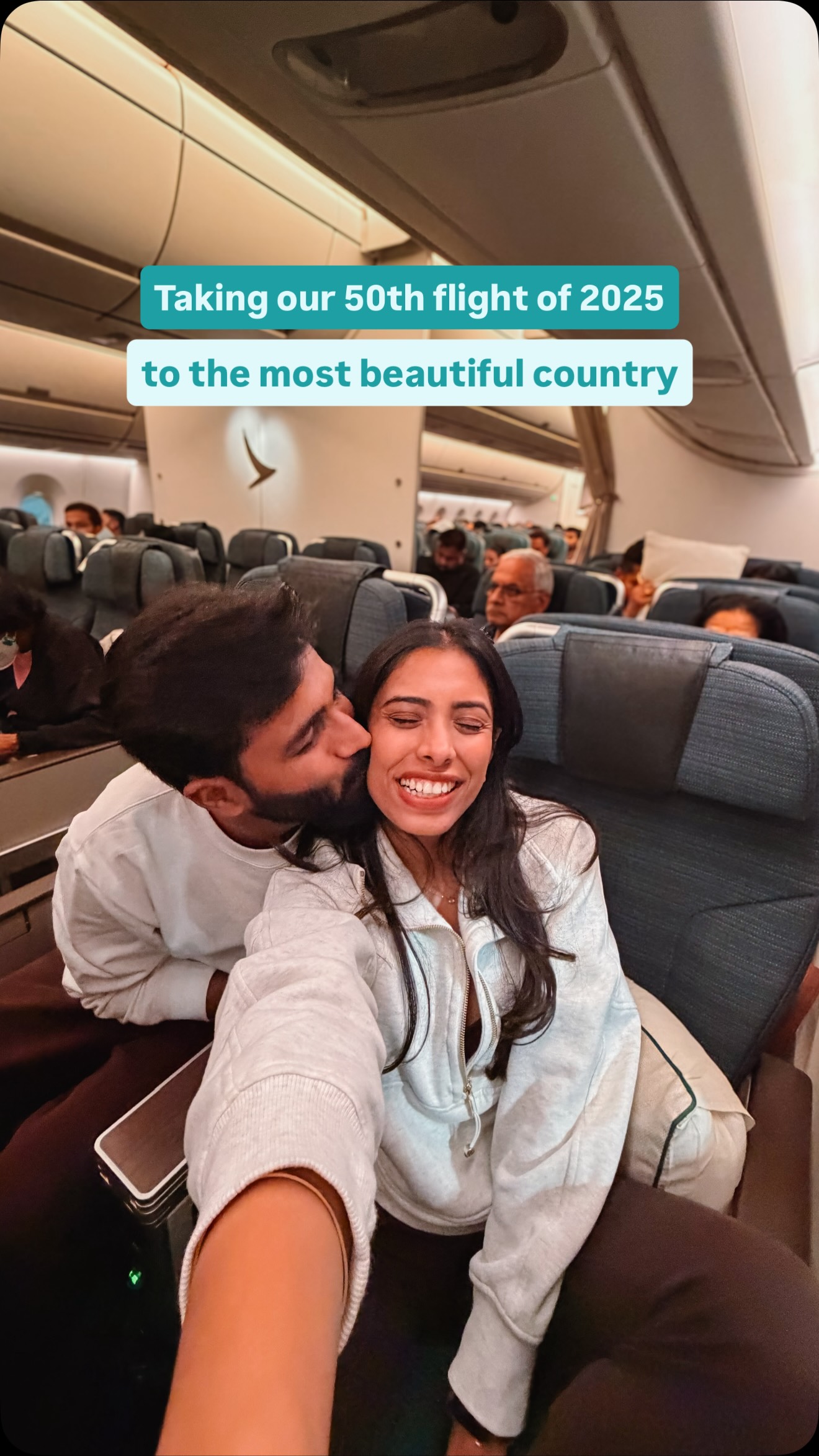 Instagram post by @escapetolandscapes for Cathay Pacific. Caption reads: 29th country & he made the biggest sacrifice....