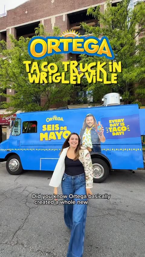 Instagram post by @kayleejochicago for ORTEGA. Caption reads: [...] crowd… Wrigleyville became a fiesta 🌮....