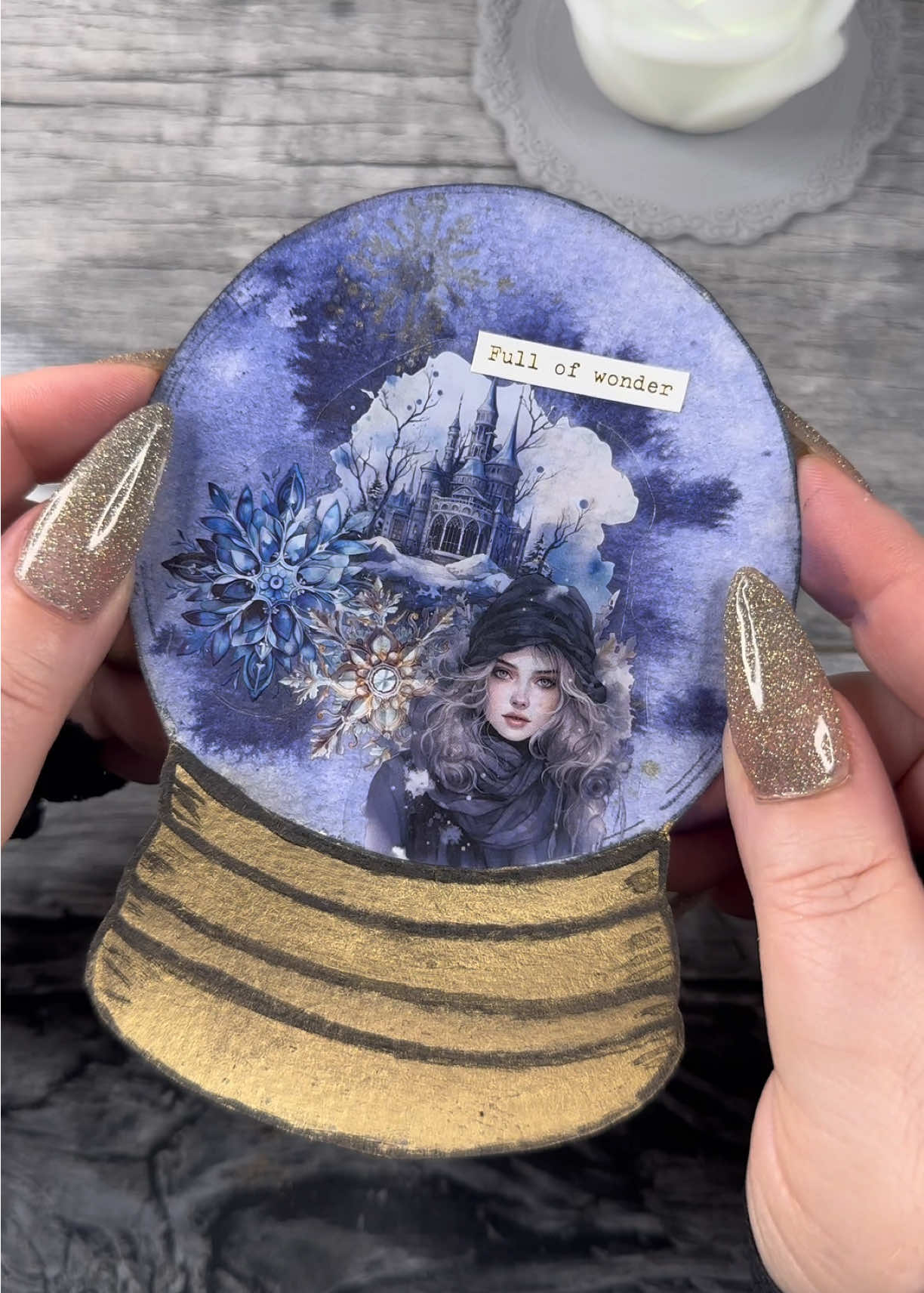 TikTok post by @blue.panda.journals for Ferris Wheel Press. Caption reads: [...] Globe ❄️ Using my new ink from @Ferris Wheel....