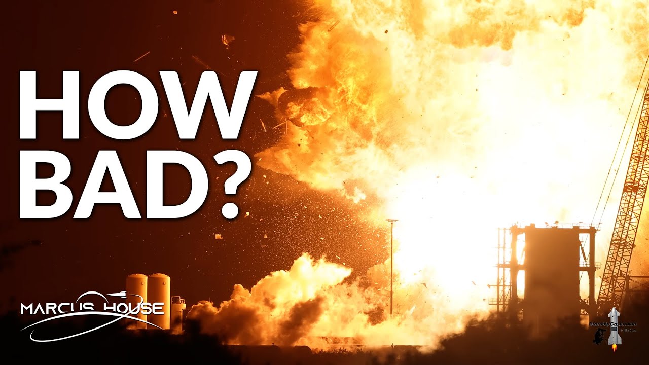YouTube post by @MarcusHouse for DeleteMe. Caption reads: Starship Exploded and We Now Know How BAD The....