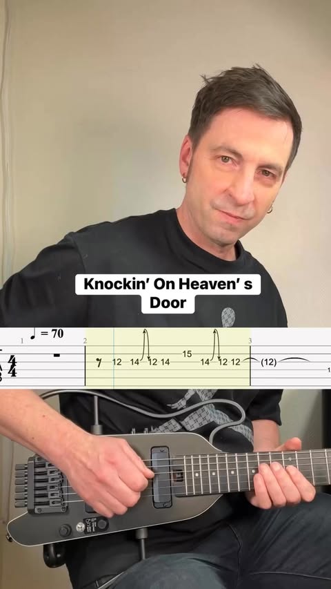 Instagram post by @1jour1riff for DonnerMusic. Caption reads: Knockin’ On Heaven’ s Door Solo
🎸I use....