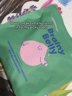 TikTok post by @franky0622 for JoySpring. Caption reads: [...] #autismmom #pickyeater #kidsvitamins....