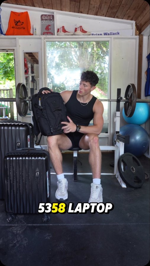 Instagram post by @brianwallack for SWISSGEAR. Caption reads: @swissgear making my travels to Spain a [...].