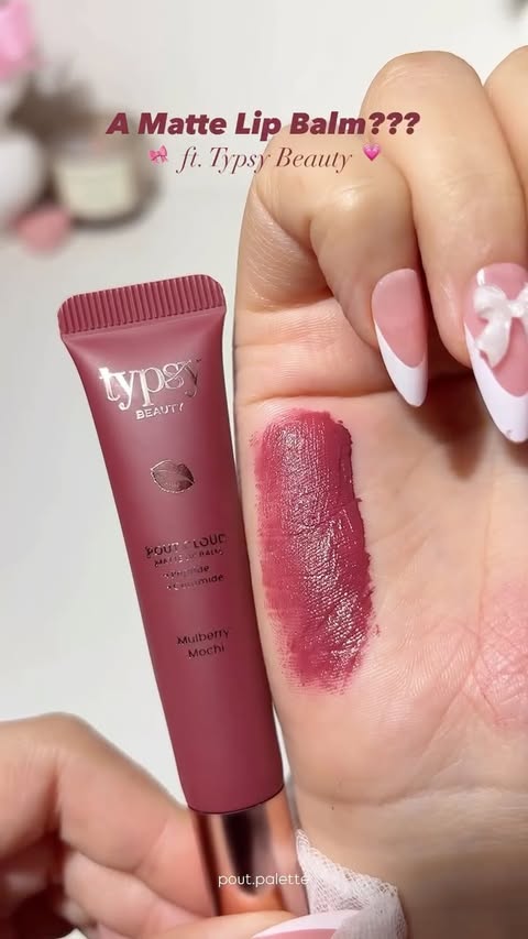 Instagram post by @pout.palette for Typsy Beauty. Caption reads: Comment for links 🔗 

[Fyp, Lip balm collection,....