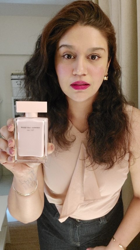 Instagram post by @devikafragrances for narciso rodriguez. Caption reads: Have You all tried the Stunning Frag  Narciso....