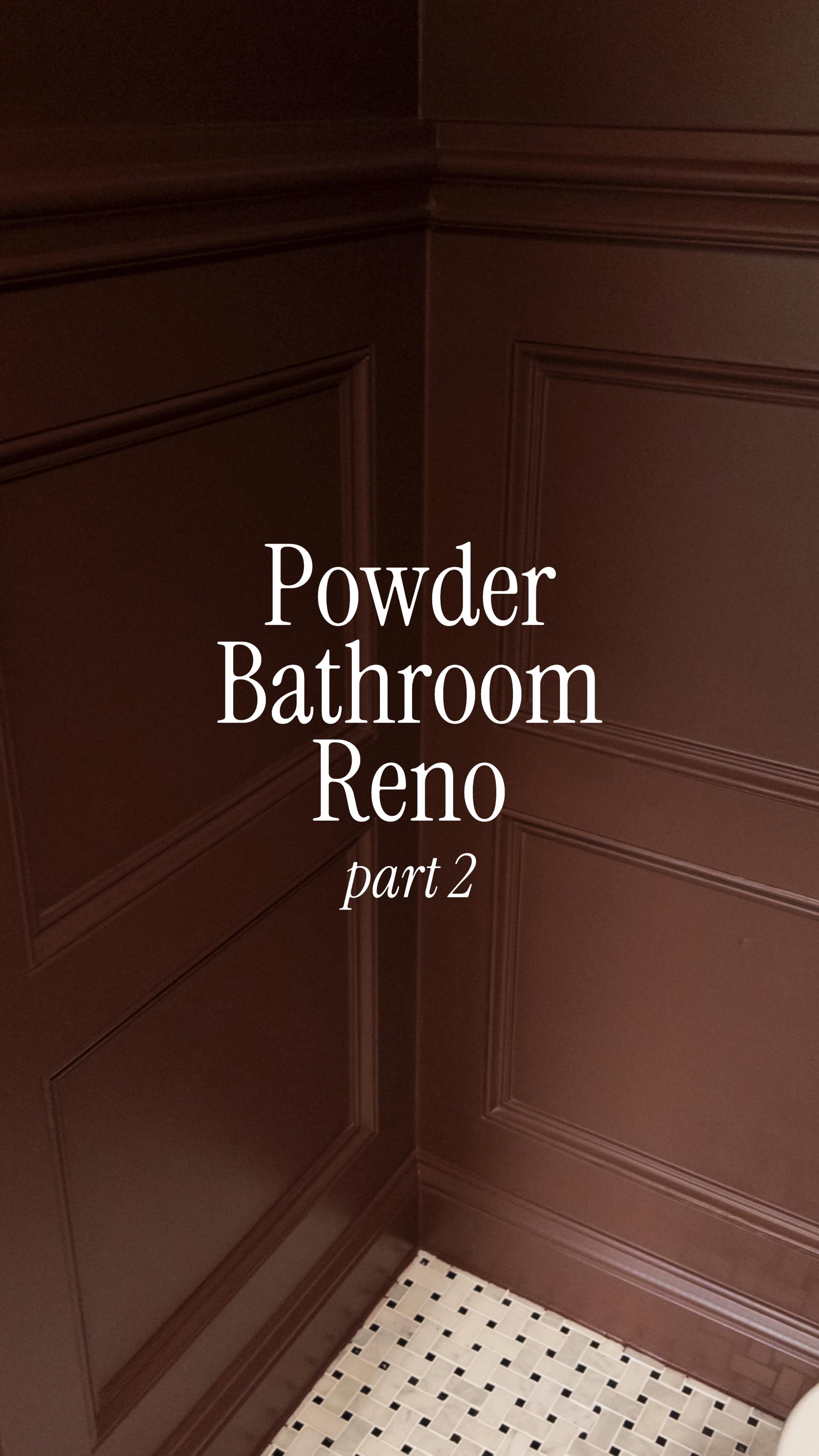 Instagram post by @accordingtomandy for Benjamin Moore. Caption reads: #ad Powder Bathroom Renovation: Part 2 

A paint....