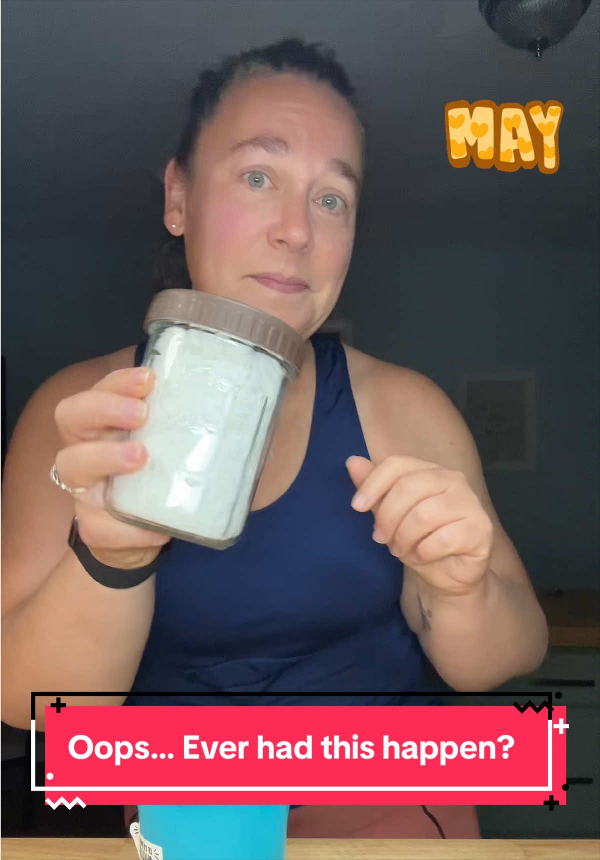 TikTok post by @mrs.sarah.oliphant for KOS. Caption reads: [...] make sure to add it to a shake or coffee!....