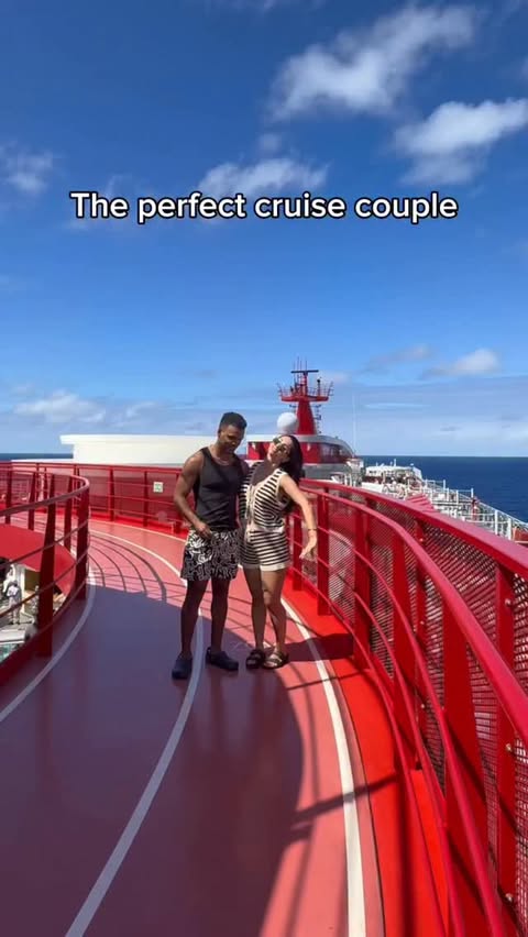 Instagram post by @mayaandcarter for Virgin Voyages. Caption reads: How our @virginvoyages cruise went, and we loved....