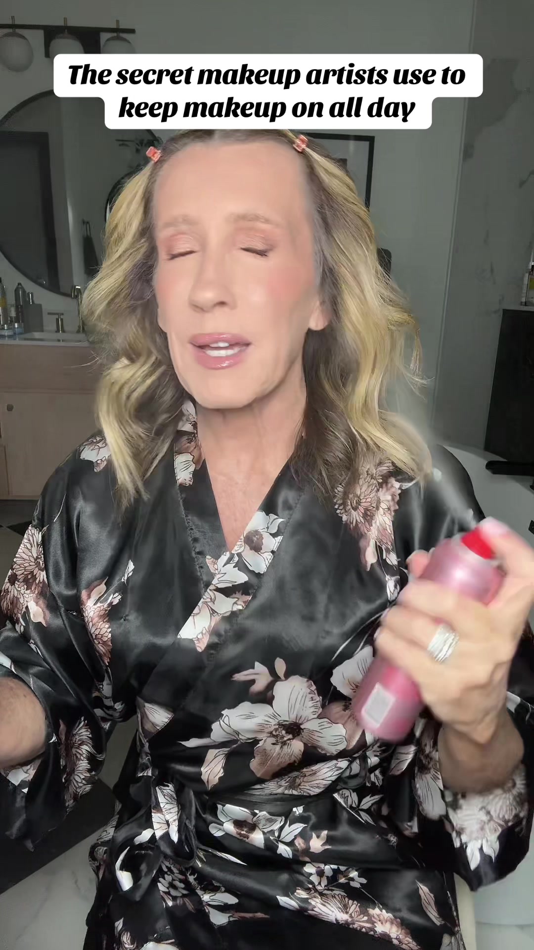 TikTok post by @girlsourage for ONE SIZE BEAUTY. Caption reads: [...] on all day, is this @ONE SIZE BEAUTY setting....