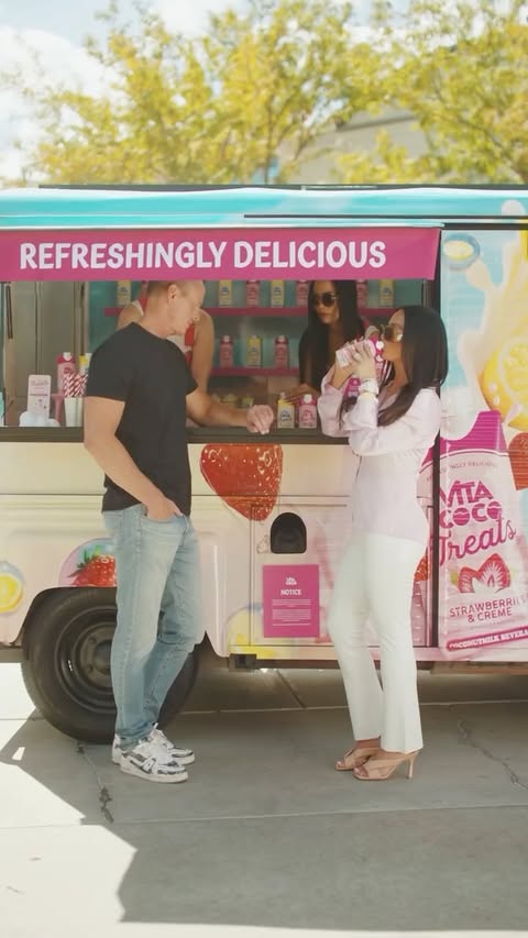 Instagram post by @lisabarlow14 for Vita Coco. Caption reads: [...] van when you can drive a treat truck....