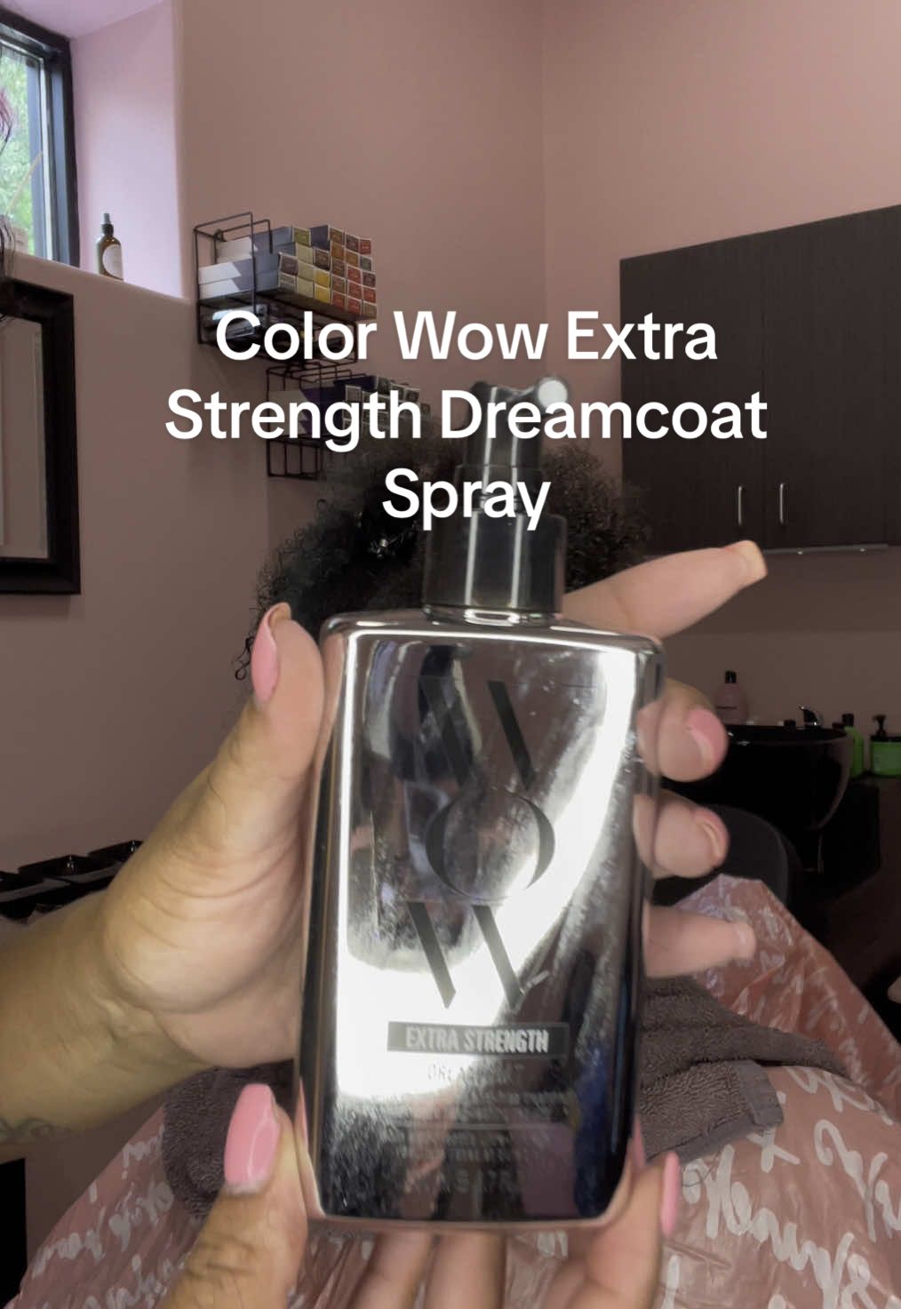 TikTok post by @lovely_lavishh for Color Wow Hair. Caption reads: @Color Wow Hair Extra Strength Dream Coat [...].