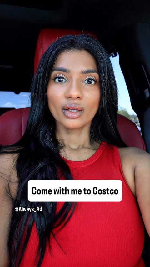 Instagram post by @mzkora for Always. Caption reads: #Always_Ad @always_brand Come with me to Costco....